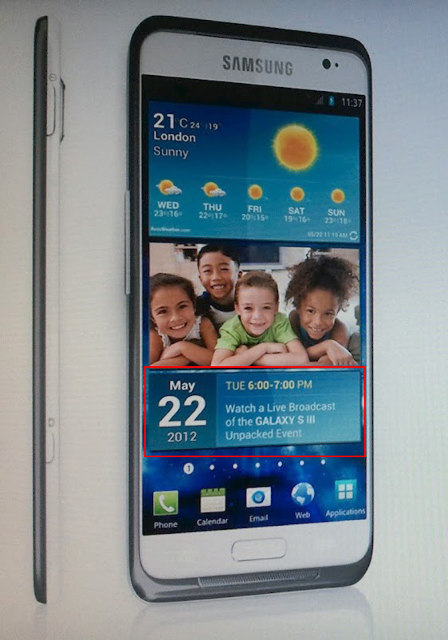 5/22 发布？疑似三星 Galaxy S3 宣传照泄露